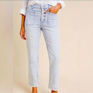 Anthropologie Pilcro and the letterpress high rise timeless railroad striped ank